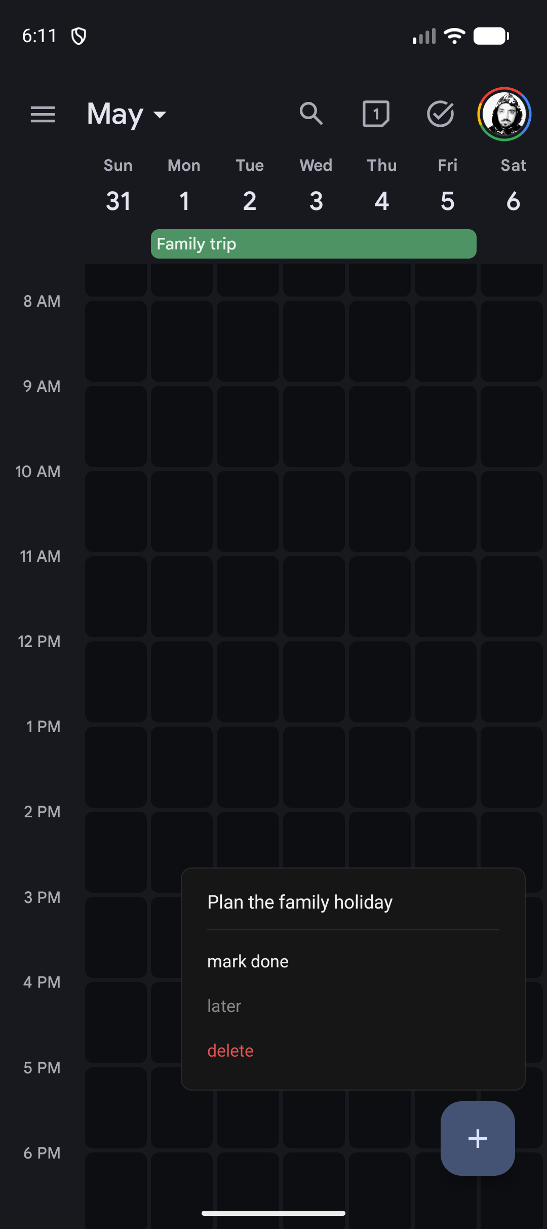 active task overlay over Google Calendar